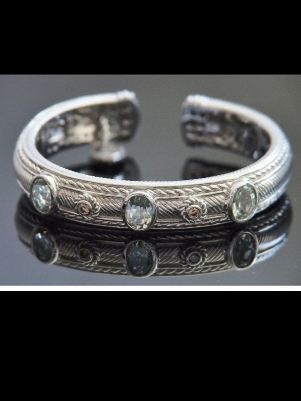 Judith Ripka Prasolite & diamond bracelet! Prasolite is green amethyst! Genuine